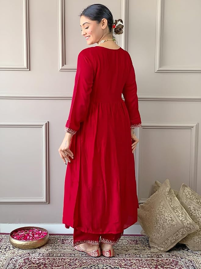 Women's Cotton Embroidered Suit - Image 5