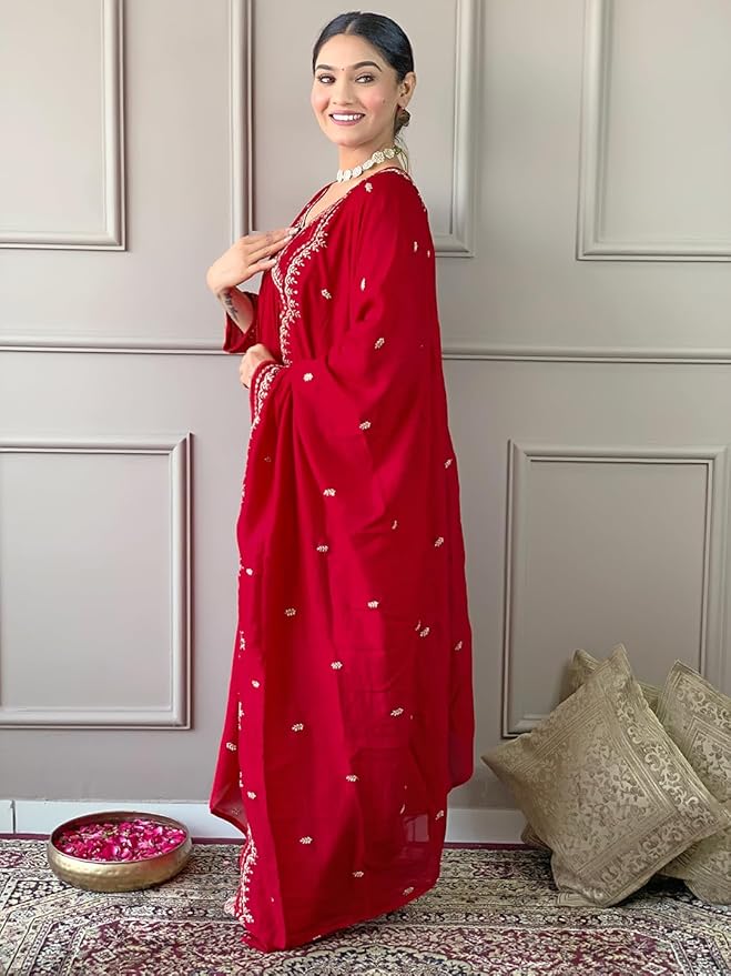 Women's Cotton Embroidered Suit - Image 6